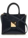 Small One-Stud Tote Bag Black - VALENTINO - BALAAN 4