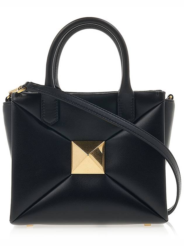 Small One-Stud Tote Bag Black - VALENTINO - BALAAN 4