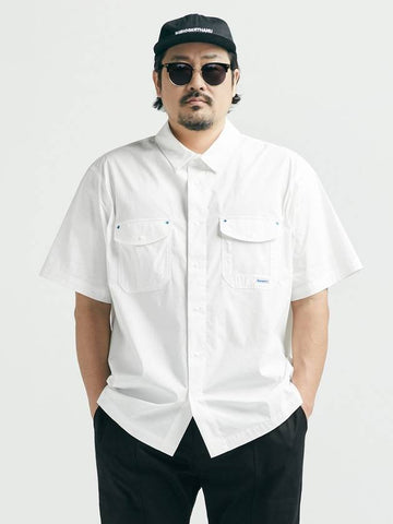 Studio Work Short Sleeve Shirt White - BOOVOOM - BALAAN 1