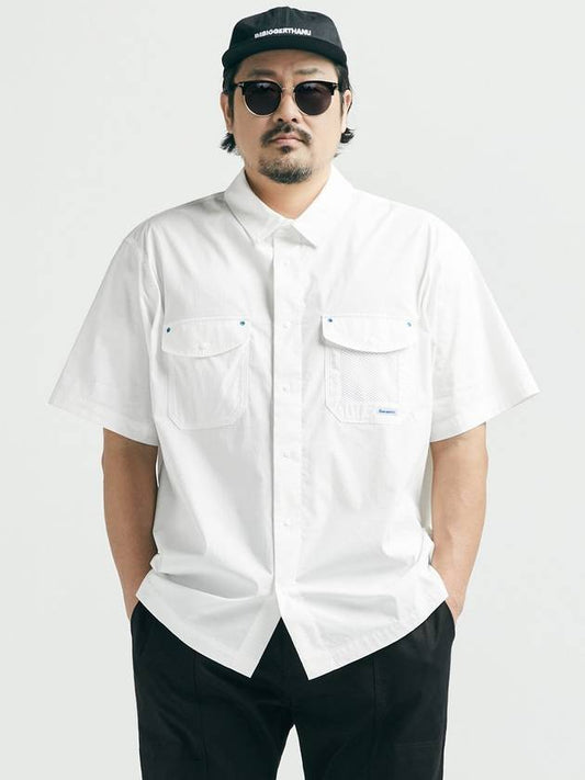 Studio Work Short Sleeve Shirt White - BOOVOOM - BALAAN 1