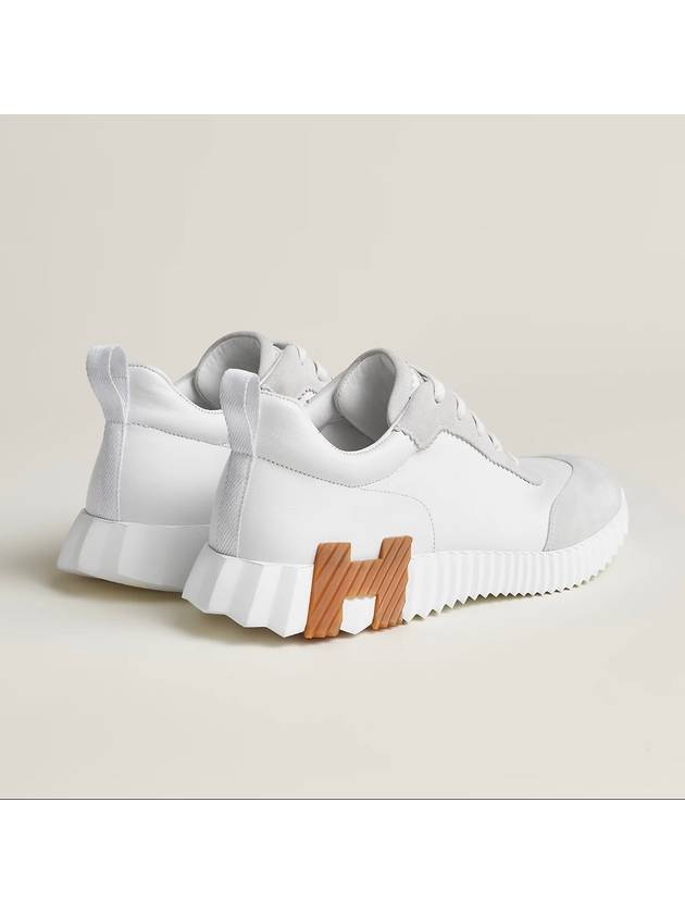 Bouncing Sneakers Calfskin Suede Goatskin Blanc - HERMES - BALAAN 5