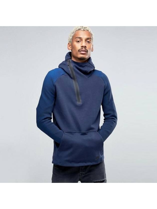 01805655451Tech fleece pullover funnel neck hooded tshirtnavy - NIKE - BALAAN 1