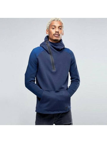 01805655451Tech fleece pullover funnel neck hooded tshirtnavy - NIKE - BALAAN 1