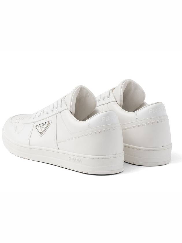 Downtown Triagle Logo Leather Low Top Sneakers White - PRADA - BALAAN 5