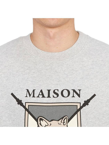 College Fox Print Sweatshirt Light Grey - MAISON KITSUNE - BALAAN 7