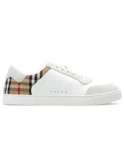 Check Leather Suede Sneakers Natural White Archive Beige - BURBERRY - BALAAN 2