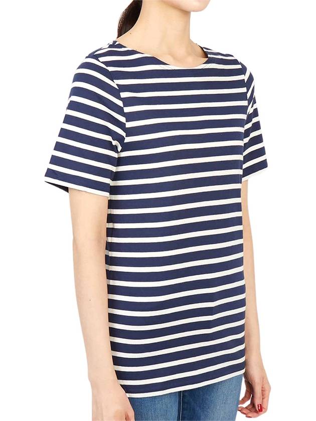 Levant Modern Striped Short Sleeve T-Shirt Navy - SAINT JAMES - BALAAN 4