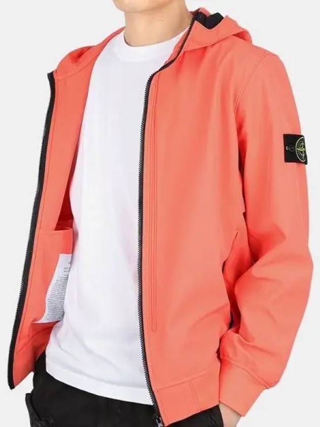 Wappen Patch Soft Shell Hooded Jacket Orange - STONE ISLAND - BALAAN 2