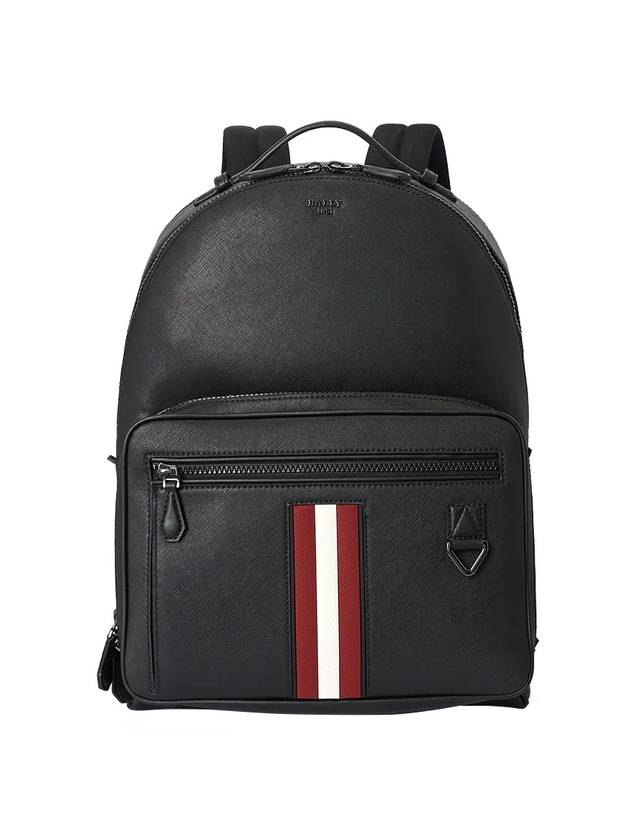 Signature Stripe Maverick Logo Backpack Black - BALLY - BALAAN 1