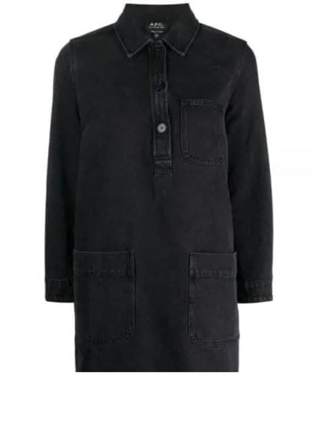 Women's Arelia Denim Short Dress Black - A.P.C. - BALAAN 2