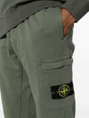 Compass Patch Cotton Jersey Track Pants Dark Green - STONE ISLAND - BALAAN 7