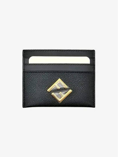 Logo Diamond Card Wallet Black - FENDI - BALAAN 1