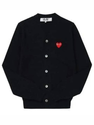 AZ N008 051 1 P1N008 AX Red Heart Wappen Wool Cardigan 670848 - COMME DES GARCONS - BALAAN 1