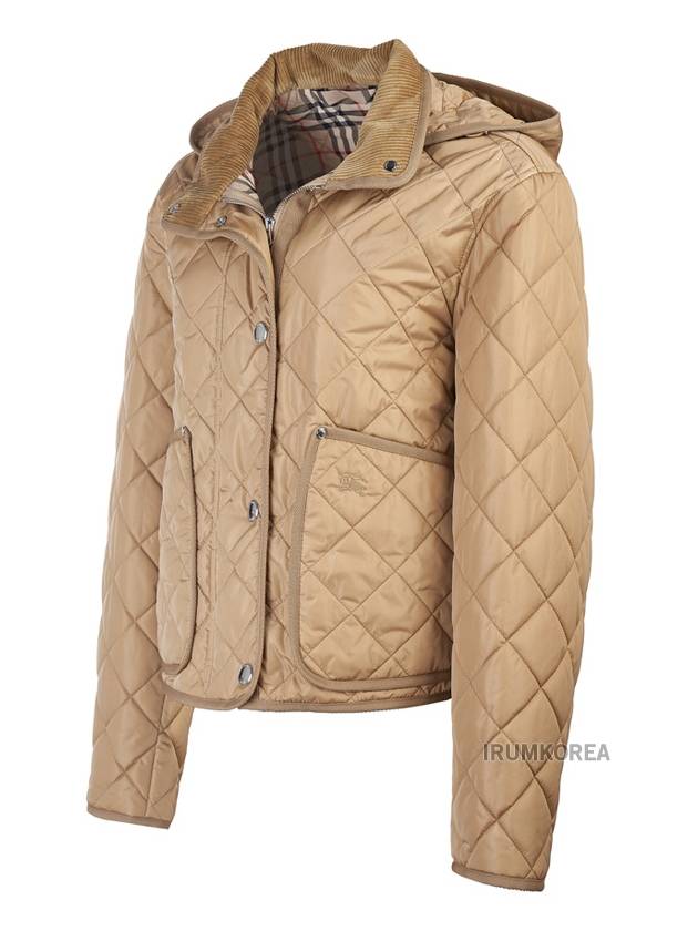 Women's Cropped Quilted Hoodie Jacket Archives Beige - BURBERRY - BALAAN 3