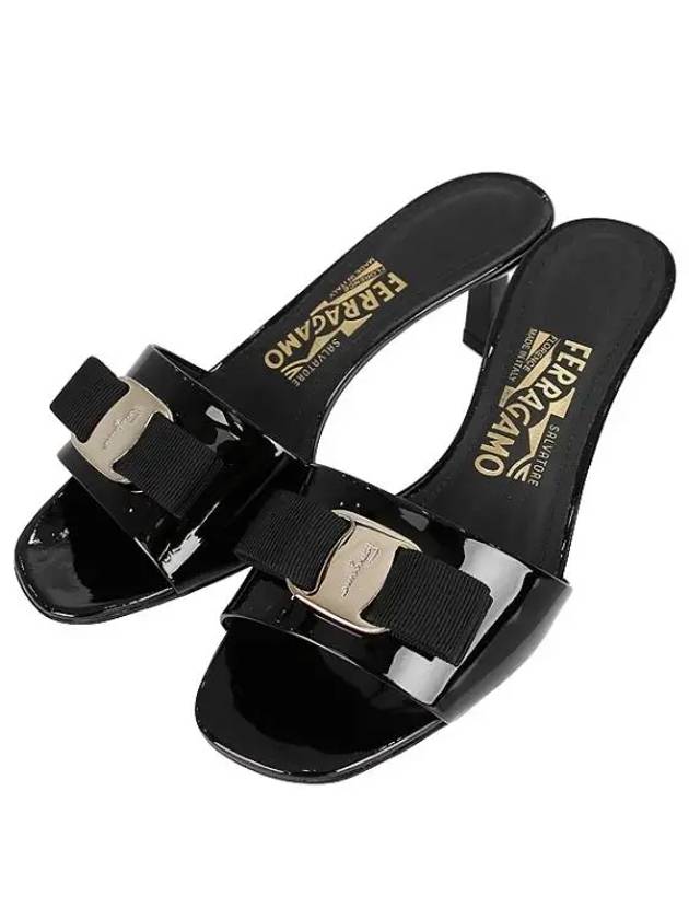 Vara Bow Sandal Heels Black - SALVATORE FERRAGAMO - BALAAN 7