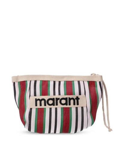 Embroidered Logo Pouch Bag Red - ISABEL MARANT - BALAAN 1