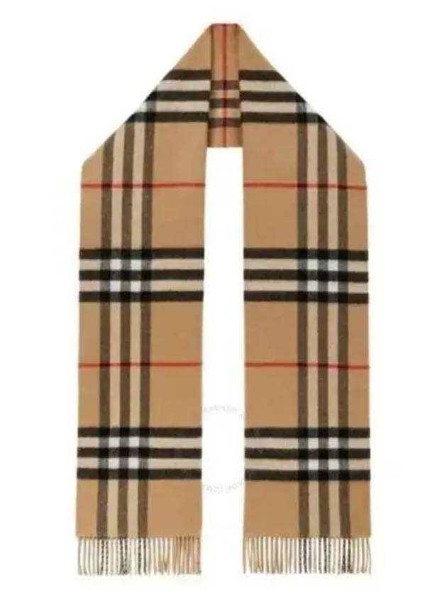 Reversible Checked Cashmere Scarf Beige - BURBERRY - BALAAN 2