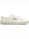 Court Classic SL/06 Embroidered Sneakers In Canvas And Leather Cream - SAINT LAURENT - BALAAN 2