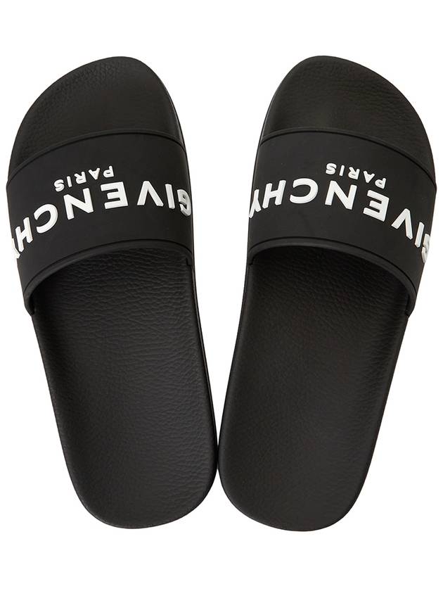 Logo Rubber Slide Slippers Black - GIVENCHY - BALAAN 3