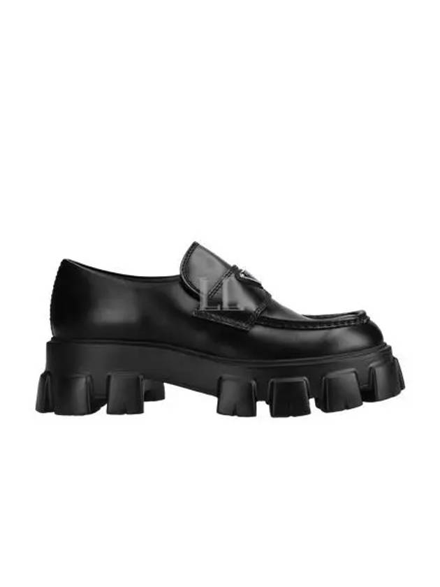 Monolith Brushed Leather Loafers Black - PRADA - BALAAN 2