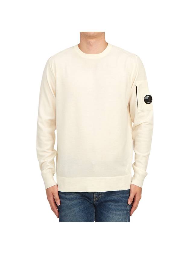 Lens Wappen Wool Knit Top White - CP COMPANY - BALAAN 2