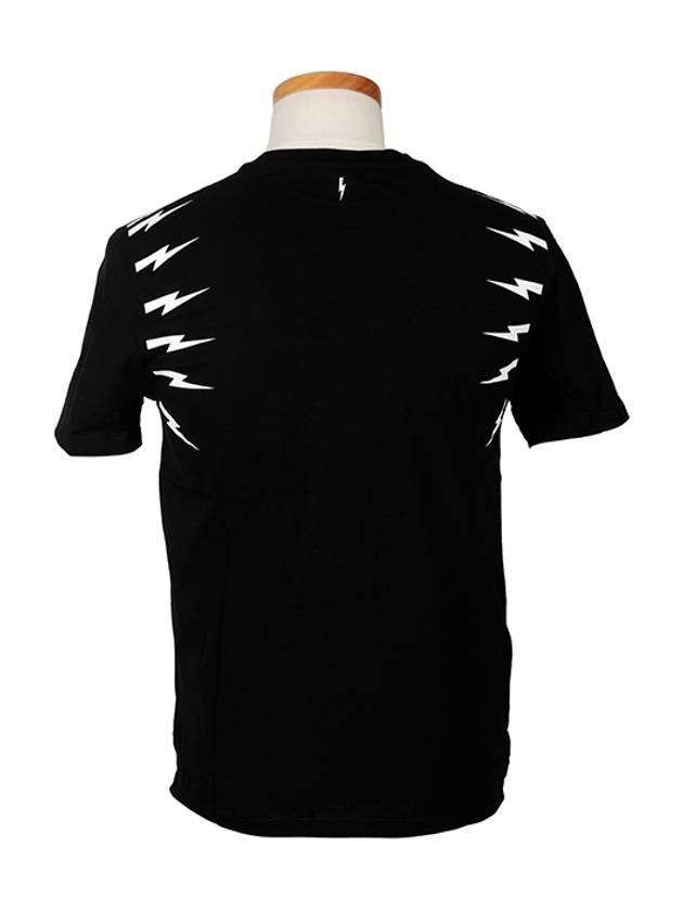 Lightning Bolt Short Sleeve T-Shirt Black - NEIL BARRETT - BALAAN 4