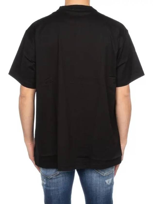 Logo Print Cotton Oversized Short Sleeve T-Shirt Black - BURBERRY - BALAAN 6