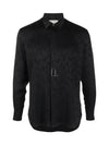 Art Print Satin Long Sleeve Shirt Black - SAINT LAURENT - BALAAN 2