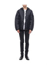 Room Woven Chamber Recycled Nylon Down Padding Hooded Jacket  Navy - STONE ISLAND - BALAAN 4