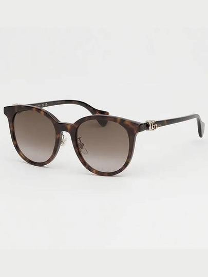 Eyewear Side GG Logo Round Sunglasses Havana - GUCCI - BALAAN 2