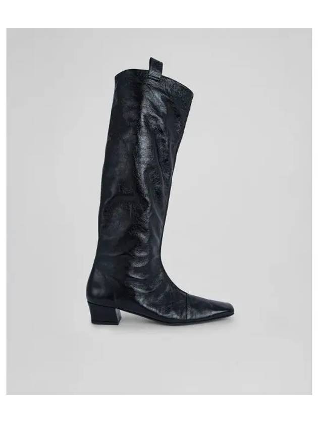 Remy Creased Leather Middle Boots Black - BY FAR - BALAAN 2