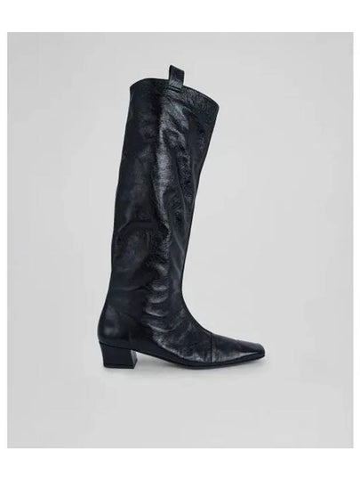 REMY CREASED LEATHER MID BOOTS BLACK B1FTFM008WBOBK0LL0 - BY FAR - BALAAN 2