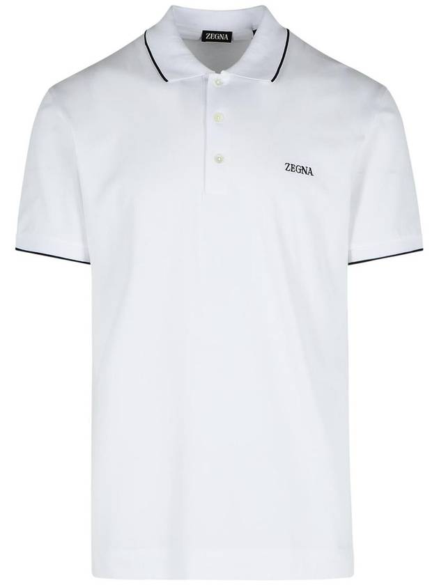 Zegna White Cotton Polo Shirt - ERMENEGILDO ZEGNA - BALAAN 1