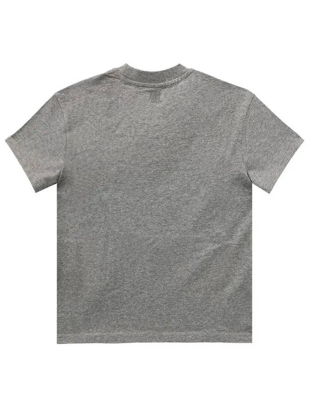 Small Heart Logo Short Sleeve T-Shirt Heather Grey - AMI - BALAAN 4