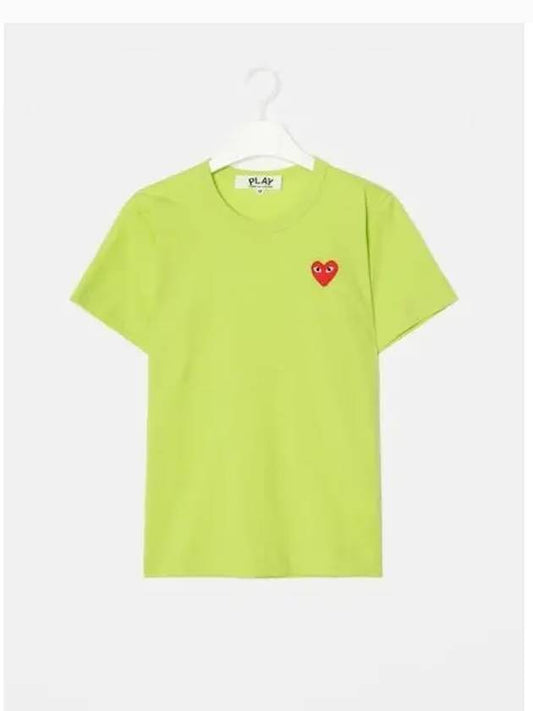 Women s Red Heart Waffen T shirt Green Domestic Product - COMME DES GARCONS PLAY - BALAAN 1