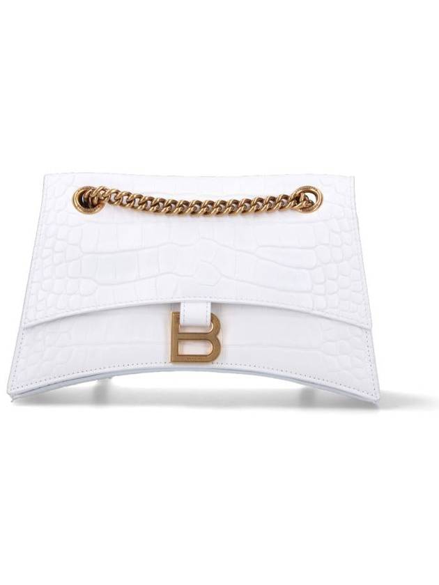 Women's Crush Rockadile Emboss Chain Small Shoulder Bag White - BALENCIAGA - BALAAN 2