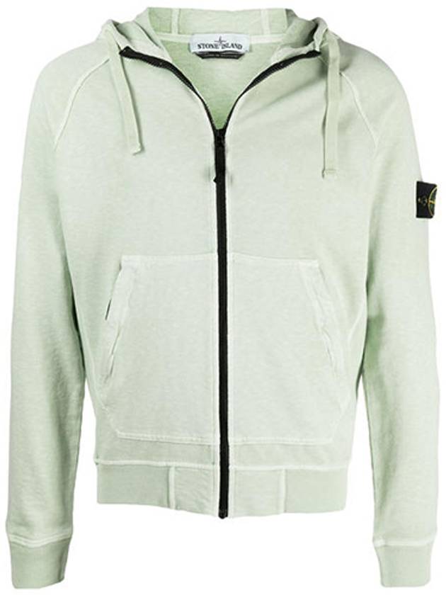 Men's Logo Wappen Hooded Zip Up Light Green 741561560 V0152 - STONE ISLAND - BALAAN 1