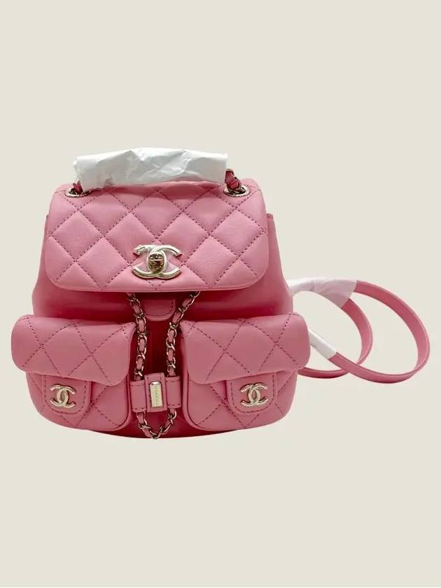 Gold Hardware Two-pocket Calfskin Small Backpack Light Pink - CHANEL - BALAAN 3