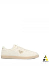 Triangle Logo Lane Leather Low-Top Sneakers Ivory - PRADA - BALAAN 2