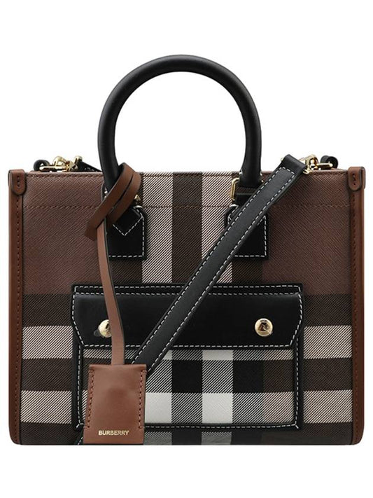 Tartan Check Freya Mini Tote Bag Brown - BURBERRY - BALAAN 2