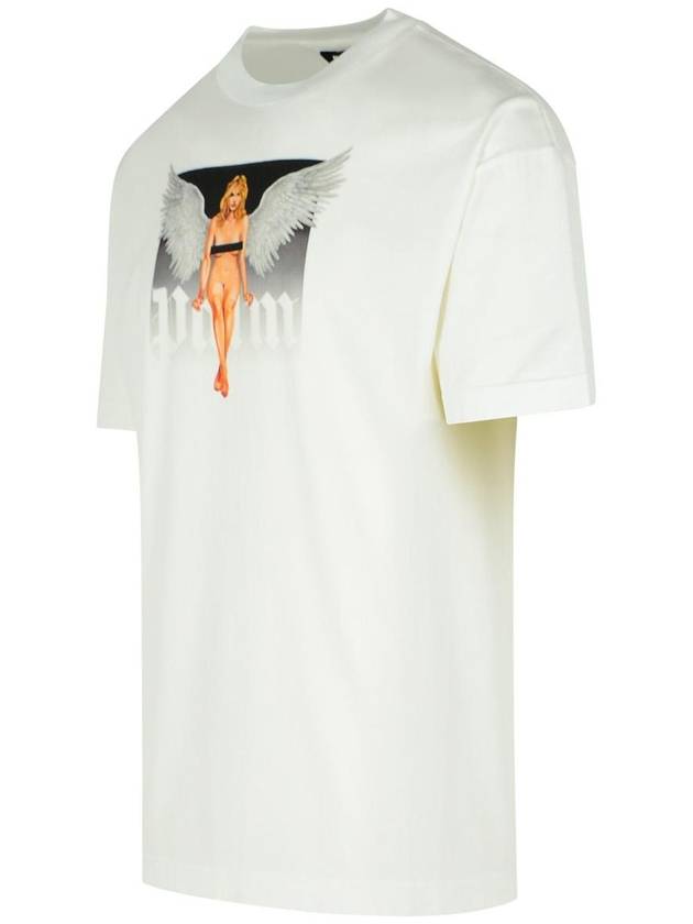 Palm Angels 'Crystal' White Cotton T-Shirt - PALM ANGELS - BALAAN 2