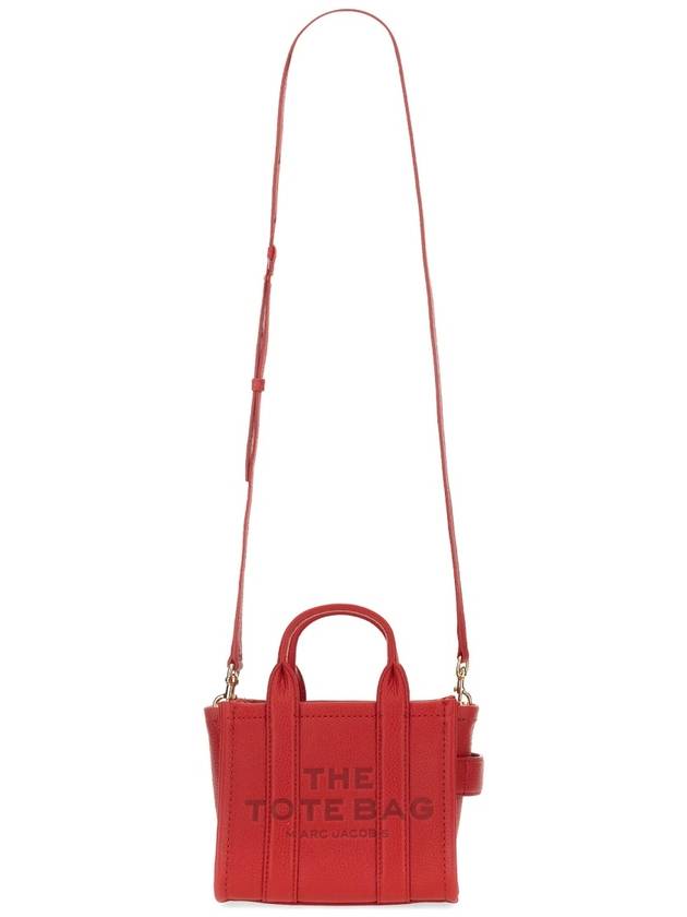 Mini Micro Leather Tote Bag Red - MARC JACOBS - BALAAN 3