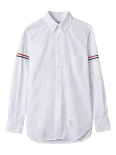 Poplin Grossgrain Armband Classic Shirt White - THOM BROWNE - BALAAN 1