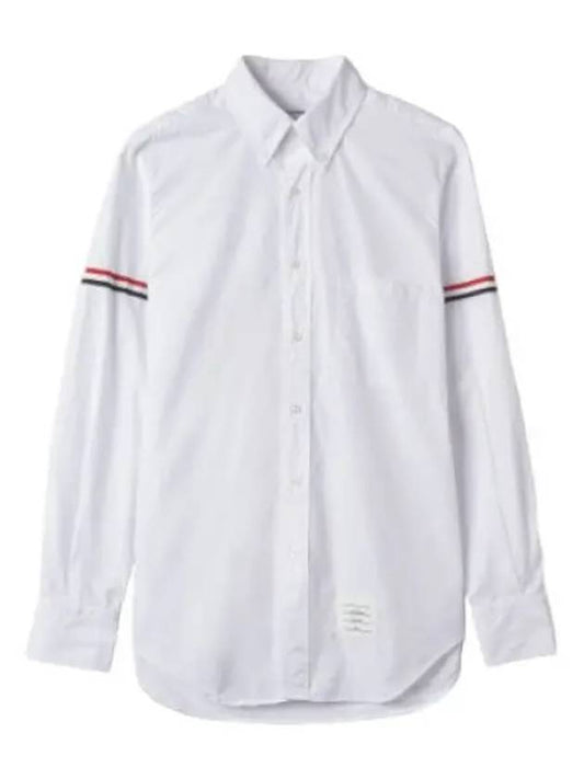 Poplin Grossgrain Armband Classic Shirt White - THOM BROWNE - BALAAN 1