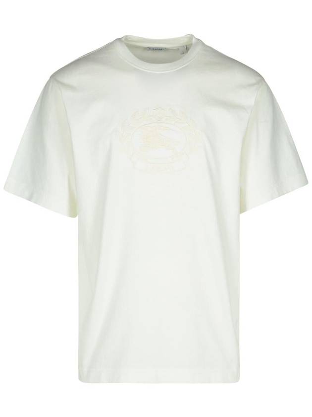 Embroidered Logo Cotton Short Sleeve T-Shirt White - BURBERRY - BALAAN 2