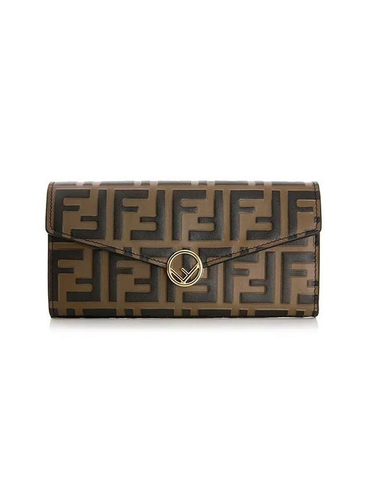 FF Logo Long Wallet Brown - FENDI - BALAAN 1