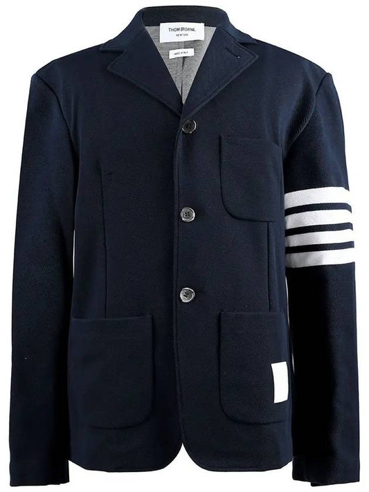 4 Bar Blazer Cotton Jacket Navy - THOM BROWNE - BALAAN 2