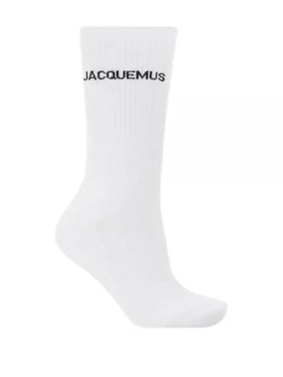 Les Chaussettes Ribbed Crew Socks White - JACQUEMUS - BALAAN 2