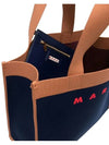 Colorblock Jacquard Tote Bag Navy - MARNI - BALAAN 5