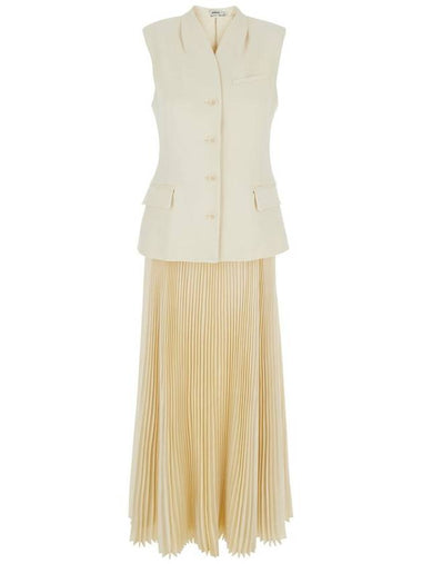 'Georgina' White Long Dress With Sleeveless Vest In Viscose Blend Stretch Woman - SIMKHAI - BALAAN 1